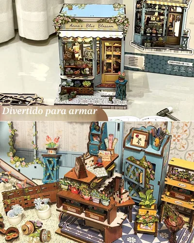 Vista 3 de CUTEBEE - Kit de rincón de libros - Kit de casa de muñecas en miniatura DIY para adultos, decoración de estantería de casa pequeña Booknook