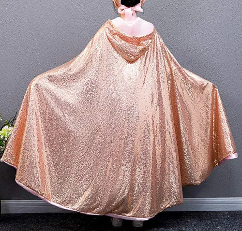 Vista 3 de Capa de capa con capucha de princesa para niñas pequeñas, Navidad, Halloween, accesorios de fiesta de cosplay