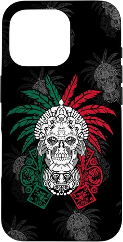 Vista 20 de Aztec Warrior Skull - Funda para iPhone 17, diseño de antepasados mexicanos