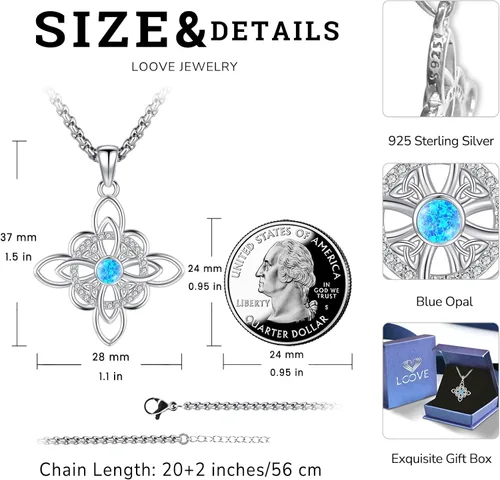 Vista 54 de Collar de pentagrama de plata de ley con triple luna, diosa celta, nudo celta, nudo de brujas, Ankh, sol y luna, Hécate, lilith, Santa Muerte