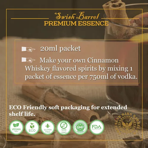 Vista 3 de Esencia de sabor a whisky de canela (paquete individual), recambio de sabor de licor para envejecimiento en barrica, mezcladores de cócteles