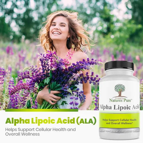 Vista 4 de Simply Nature's Pure - Ácido alfa lipoico 600 mg, 120 cápsulas vegetarianas, RLA R-LA R-lipoico S-lipoico, ALA, ácido tióctico, 4 meses de suministro