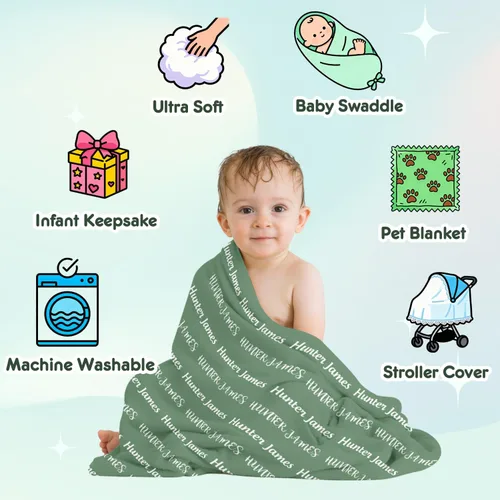 Vista 6 de Se envía al día siguiente: manta de bebé personalizada para niños y niñas, manta de franela, mantas para recién nacidos, regalos personalizados
