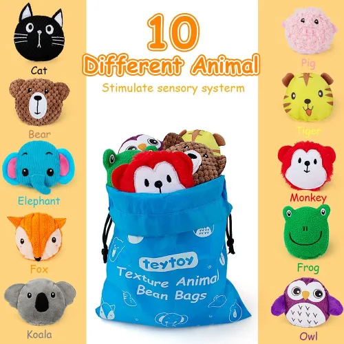 Vista 2 de teytoy Bolsitas Sensoriales para Niños Paquete de 10, Bolsitas Sensoriales con Textura, Juguetes Sensoriales para Autismo, Juguetes Sensoriales