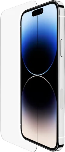 Vista 17 de Belkin ScreenForce UltraGlass Protector de pantalla con filtro de luz azul para iPhone 14 Pro, resistente a los arañazos, protección contra impactos