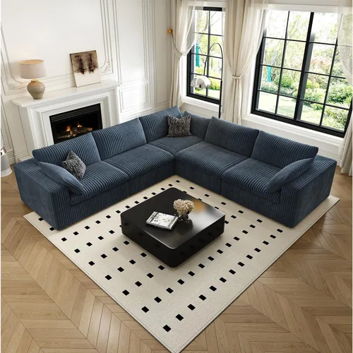 Vista 33 de LoveSeat Cloud Couch Sofá Seccional Modular para Sala de Estar, Sofá Moderno con Asiento Profundo, Sofá de 2 Plazas Sin Huesos con Otomana, Cómodos