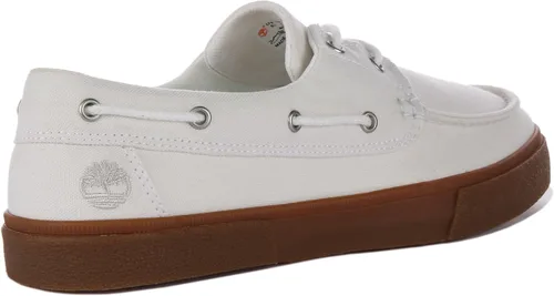 Vista 4 de Timberland Zapato náutico Union Wharf 2.0 Ek+ de 2 ojales para hombre Lienzo Blanco