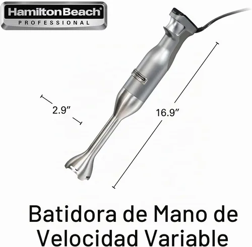 Vista 8 de Hamilton Beach Professional Batidora eléctrica de inmersión manual con velocidad variable + pantalla LED, 300 vatios de potencia máxima, batidor