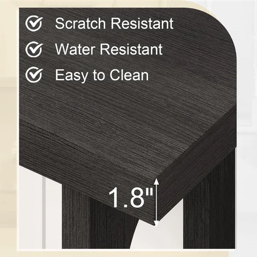 Vista 6 de Mesa consola negra, mesa de entrada de madera de 55 pulgadas, mesas estrechas para sofá, mesas de pasillo para sala de estar, entrada, vestíbulo