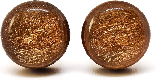 Vista 20 de Juego de Aretes de Tuercas, Brillo, 10 mm, Tuercas Redondas para Mujeres, Niñas y Hombres, Hecho a Mano, Postes de Acero Inoxidable para Orejas