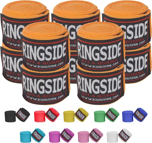Vista 15 de Ringside Mexican Style Boxing Hand Wraps (Pairs) - 180" Semi-Elastic Cotton Blend Wrist Support with Thumb Loop for MMA, Muay Thai, Kickboxing