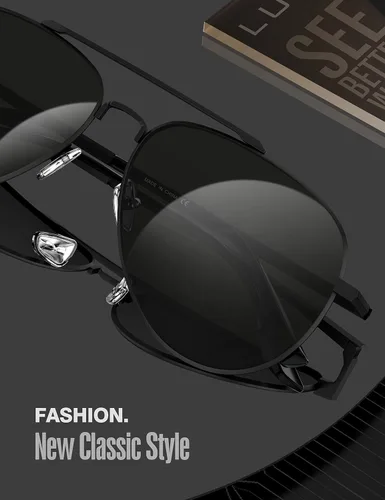 Vista 5 de LUENX, Aviator - Gafas de sol polarizadas, para hombres y mujeres, protección UV 400, con funda 60MM