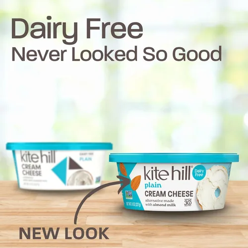 Vista 3 de Kite Hill - Crema de leche de almendra estilo queso untar, 8 onzas, sin lácteos, Aprobado para Whole 30, sin gluten, sin OGM, vegano