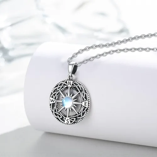 Vista 5 de TUGHRA S925 Sterling Silver Pendant Necklaces for Women Moonstone Necklaces Dainty Moonstone Necklace Jewelry Gifts for Her Women Teen Girls