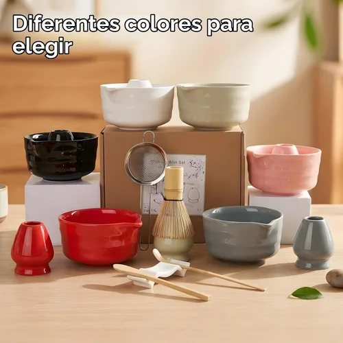 Vista 8 de YOLIFE Juego de batidor de matcha, kit de 7 piezas para ceremonia de té Verde Matcha