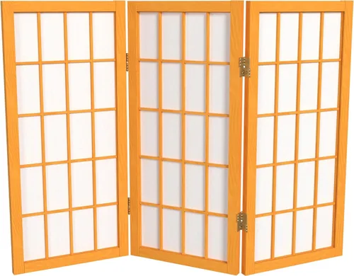 Vista 14 de Biombo portátil simple de 2 pies Biombo diseño Shoji, clásico diseño japonés 4 anchuras, 6 colores, Madera, Negro