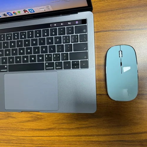 Vista 4 de Ratón Bluetooth recargable inalámbrico Bluetooth Mouse para iPad Pro iPad Air Mac MacBook Pro MacBook Air Laptop Chromebook Windows HP DELL (azul)