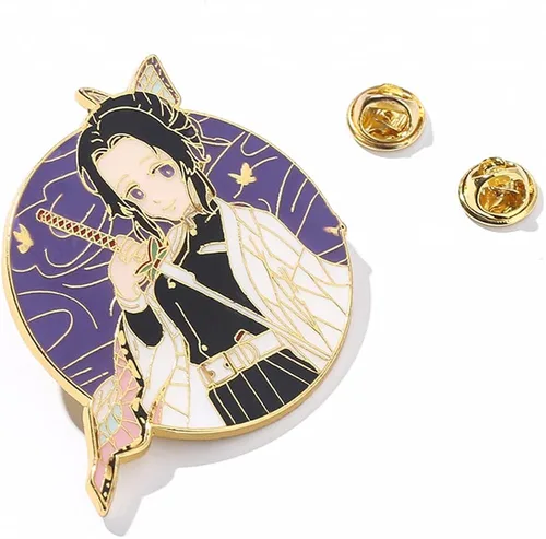 Vista 7 de Anime Brooch Pin -Tanjiro Nezuko Shinobu Figure Characters Metal Sword Enamel Pins Badges Collection Cosplay Jewelry Gifts for Fans