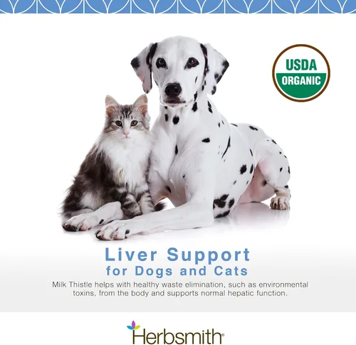Vista 2 de Herbsmith - Suplemento de hierbas de cardo mariano para perros y gatos, 2.65 oz en polvo