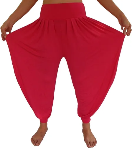 Vista 16 de Lovely Creations Pantalones holgados con cintura elástica y harem Aladdin para mujer