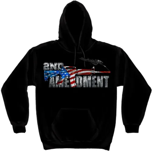 Vista 2 de Erazor Bits Sudaderas con capucha de la 2 Enmienda, chaquetas de algodón con temática patriótica de la bandera estadounidense