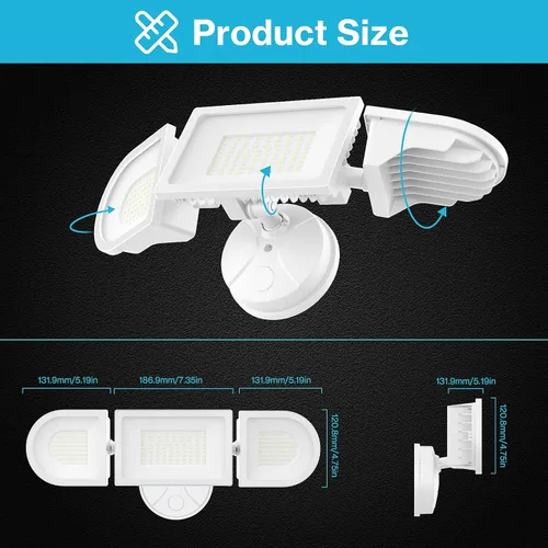 Vista 8 de Olafus Luces de inundación de 130 W para exteriores, luz de inundación LED súper brillante de 13000 lúmenes, lámpara de inundación IP65 impermeable