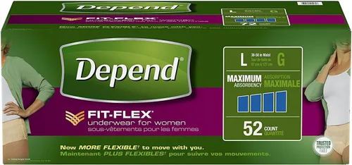 Vista 26 de Depend Ropa interior desechable de protección fresca Pretina femenina Estilo pequeño, 47915, máximo, 38 Ct