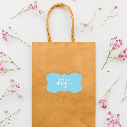 Vista 2 de Etiquetas adhesivas de Andaz Press, Azul (Baby Boy Blue)
