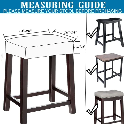 Vista 2 de Fundas de taburete rectangulares, fundas elásticas para taburetes de bar rectangulares, fundas elásticas para asiento de silla, fundas de asiento