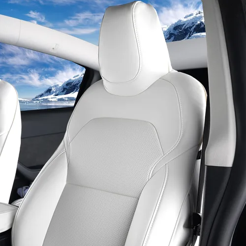 Vista 25 de Funda de asiento para modelo 3 2017 2018 2019 2020 2021 2022 2023, funda de asiento personalizada para Tesla Model 3, compatible con bolsa de aire