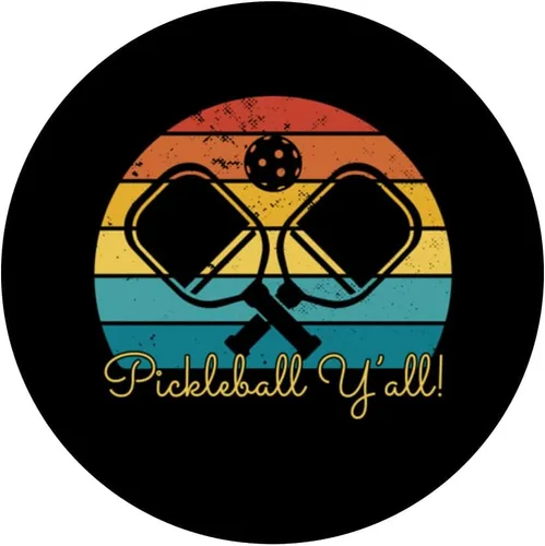 Vista 3 de PICKLEBALL Y'ALL Funny Paddle Ball Pickle Sunset Meme PopSockets Swappable PopGrip