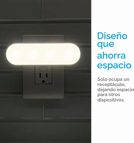 Vista 3 de GE Ultrabrite Barra de Luz LED Luces Nocturnas que se Enchufan a la Pared Decoración de Habitación Iluminación Ambiental Sensor de Anochecer a