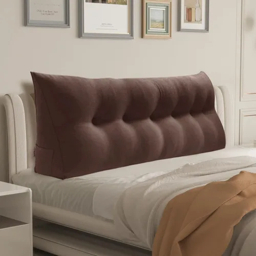 Vista 30 de WOWMAX - Almohada grande triangular con respaldo para cabecera, almohada de posicionamiento para lectura en forma de cuña, con funda extraíble