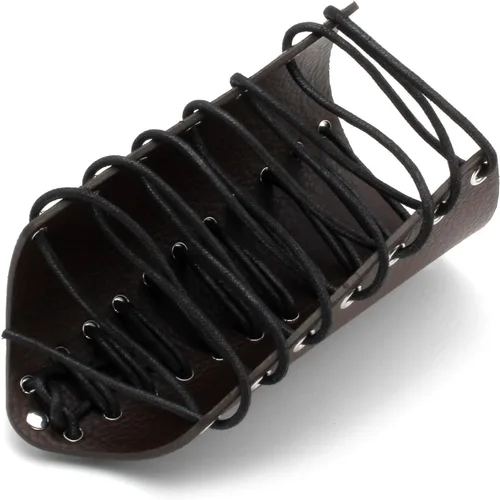 Vista 15 de MILAKOO 2 unids hombre negro cuero ancho guantelete pulsera de sujeción brazo armadura brazalete ajustable