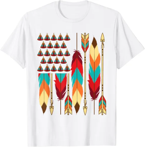 Vista 66 de Native American Bandera - Camiseta de veteranos indígenas del Mes del Orgullo, Negro, S