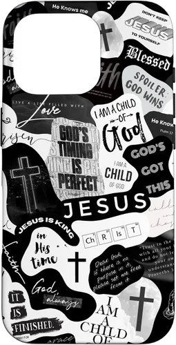 Vista 20 de Funda estética para iPhone 16 con versículos bíblicos cristianos, frases positivas