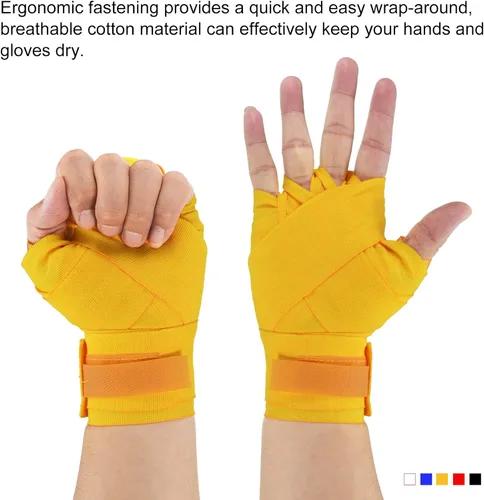 Vista 5 de PATIKIL Envoltura de mano de boxeo, vendajes elásticos de puño de artes marciales para kickboxing tailandés