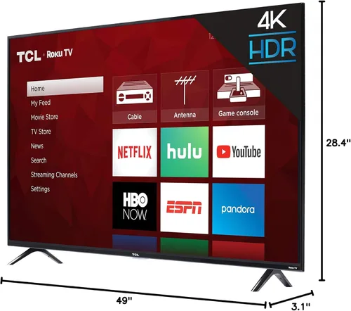 Vista 10 de Smart TV LED Roku 4K de 55 pulgadas TCL 55S425 (2019)