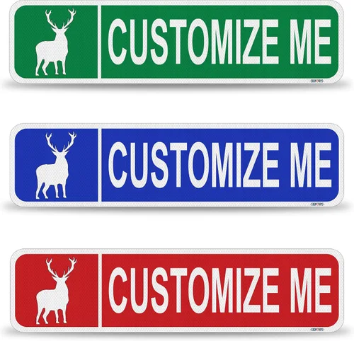 Vista 11 de Street Signs - Letreros personalizados con diseño de oso Diseña tu letrero de calle personalizado con color, símbolo de animal, fuente, palabras