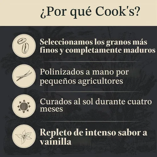 Vista 6 de COOK'S, polvo de vainilla pura, vainilla premium gourmet del mundo