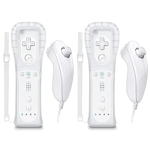 Vista 8 de Burcica Controller for Wii Remote and Nunchuck, Wireless Controllers Compatible with Wii/Wii U with Silicone Case and Wrist Strap (Black)