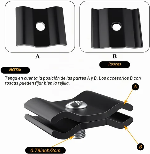 Vista 3 de 18 piezas de clips de unión de rejilla de alambre negro conectores de panel de rejilla para paneles de rejilla de pared