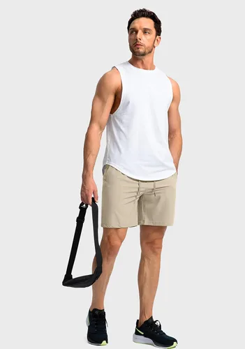 Vista 6 de Men's Running Shorts with Zipper Pockets 7 Inch Lightweight Quick Dry Gym Workout Athletic Shorts for Men