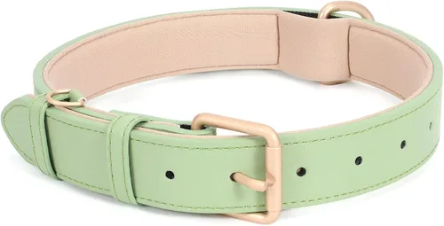 Vista 11 de WHIPPY Collar de cuero para perro pequeño y mediano, ajustable, suave, transpirable, de cuero, acolchado, con hebilla de aleación, resistente al