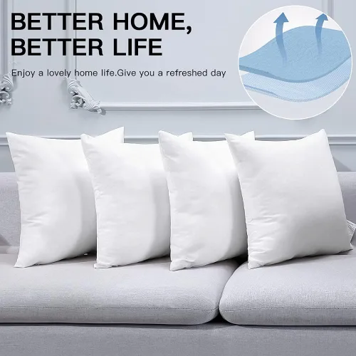Vista 5 de OTOSTAR Insertos de almohada de 18 x 18 pulgadas, rellenos de almohada de forma cuadrada, almohadas esponjosas, almohadas decorativas para sofá