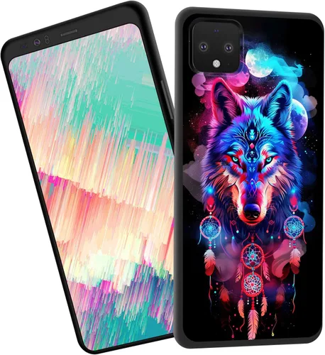 Vista 67 de Funda delgada para Google Pixel 4 XL, funda delgada de silicona de TPU suave a prueba de golpes para Google Pixel 4 XL, gato negro luna estrellada