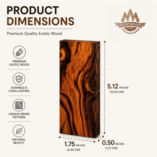 Vista 37 de IECAP LLC Paneles de madera a espejo de madera de palo negro africano para mango de cuchillo – Materiales para mango de cuchillo – Escalas