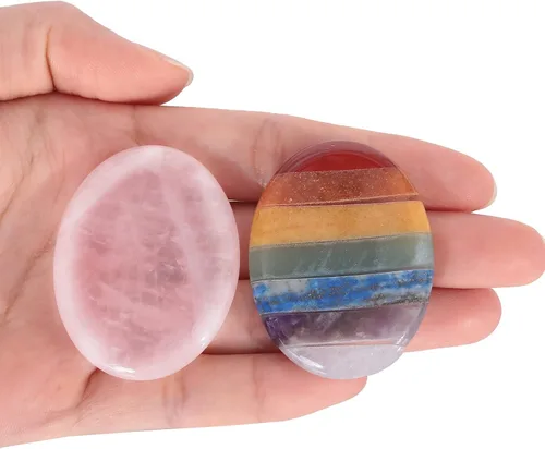 Vista 10 de Piedra calmante para el pulgar, en forma de gota, para relajar el estrés y curación con cristal Reiki, cabe en la palma de la mano