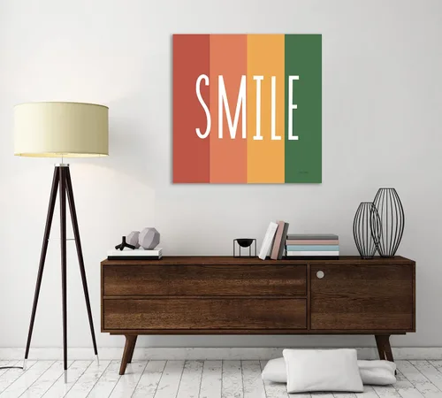 Vista 3 de Jaxson Rea "Smile Rainbow Retro Gallery Wrapped Canvas by Ann Kelle, 12" x 12