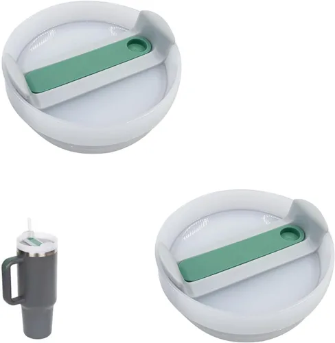 Vista 11 de Paquete de 2 tapas para vaso de 40 onzas compatibles con Stanley Quencher, cubiertas de vaso de acero inoxidable a prueba de derrames y resistentes